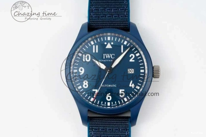 MIROTIME 0209 Mark XVIII IW328101 Blue Ceramic M+F 1:1 Best Edition Blue Dial on Blue Nylon Strap A Efficient 7066